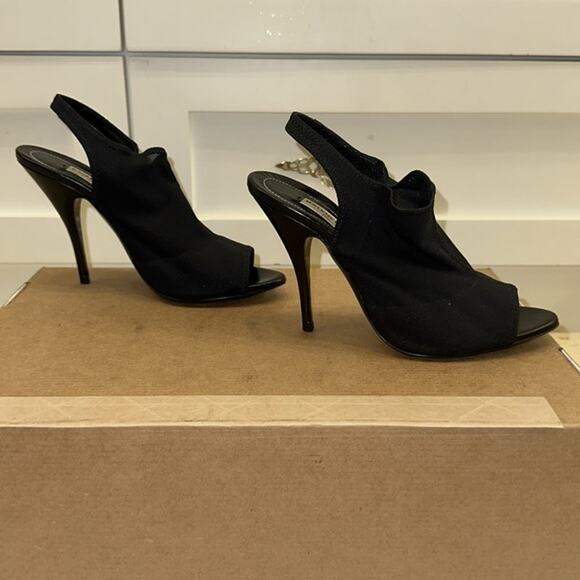 BALENCIAGA Black Sock Open Toe Mule Heels - Picture 8 of 8